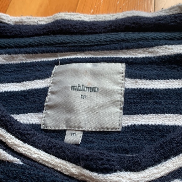 Minimum striped crewneck sweater, navy blue and white, 100% cotton - Picture 2 of 11
